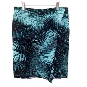 Worthington Tropical Leaf Print Skirt Size 18